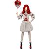 amscan 9912532 Costume da donna Pennywise il clown IT Costume da circo Halloween horror (UK Dress 10-12)