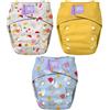 Bambino Mio, confezione da 3 pannolini riutilizzabili rivoluzionari (FESTA IN GIARDINO) - Pannolini di stoffa dalla nascita fino al vasino | Lavabili | Pannolini per neonati certificati OEKO-TEX
