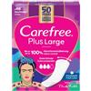 Carefree Salviette Plus Plus con anima migliorata, profumo fresco, tasso di assorbimento tre taglia L, extra largo, confezione da 48 pezzi