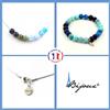 A Bijoux Pietre E Minerali. Set Bracciale Collana Perle Lapis Lazuli + Agata Striata