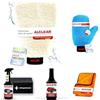 ALCLEAR® 95V03 Value Kit Außenreinigung Auto: Mikrofaser Waschhandschuh, Mikrofaser Felgenhandschuh, XXL Trockentuch, Autoshampoo Konzentrat, Reifenglanz