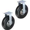 Relaxdays 2 Ruote per Carrello Fisse 3.00-4, Rotelle Mobili e Carico di Portata 120 kg, Gomma Gonfiabile, Nero Argento
