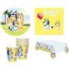 decorata party KIT COORDINATO BLUEY COMPLEANNO PIATTI BICCHIERI TOVAGLIOLI TOVAGLIA