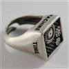 ANELLO IN ARGENTO 925 BRUNITO RIFINITO CON INGRANAGGI DELLA MACCHINA DEL TEMPO