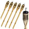 Evertop Torcia Fiaccole da esterno ad olio in bamboo 60 cm da giardino bambÃ¹ 5 pezzi