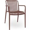 okaffarefatto Sedia Iside da esterno in plastica marrone comfort premium con braccioli