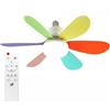 Does not apply Ventilatore Da Soffitto a LED Con Base E27 Con Telecomando 85V-265V 3 Luci Color