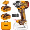Ingco Avvitatore a impulsi a batteria 20V 4ah 500nm completo Valigetta Brushless Ingco