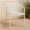 okaffarefatto Sedia Iside da esterno in plastica bianca comfort premium con braccioli