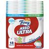 Foxy Asso Ultra Carta Cucina, 18 rotoli, 3 strati Assorbenti, con design, Certificazione FSC, Energia elettrica rinnovabile, confezione riciclabile prodotta con plastica riciclata