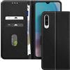 Avizar, Custodia a libro per Xiaomi Mi 9 Lite Supporto video multifunzione, Nero