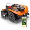 Worx Vision Cloud WR308E, 2WD robot rasaerba senza filo perimetrale, 800 m² | Senza filo perimetrale, navigazione VSLAM + RTK Cloud supportata dall'IA, mappatura automatica, Cut-to-Zero,senza antenna RTK