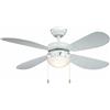AireRyder Ventilatore da soffitto Classic 105 cm con illuminazione, bianco con pale bianche