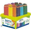 Giotto Stilnovo Maxi, Matite Colorate Spesse, Formato Triangolare, Mina da 4,3mm, Schoolpack in materiale rigenerato al 50%, Colori Assortiti, 144 Pezzi