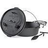 Küchenprofi BBQ Dutch Forno in ghisa, 5,5 l, Ø 30 cm, senza piedini, pentola in ghisa con sollevatore, per barbecue, braciere, tutti i piani cottura (con induzione) e forno