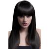 SMIFFYS Fever Alexia Wig, Brown, Long Blunt Cut with Fringe, 38cm / 19in