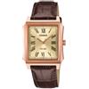 Casio Orologio Casio MTP-B190RGL-9B Classic Vintage Quadrato Oro Rosa Pelle Marrone