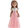 dekora - Cake topper comunione bambina con gonna rosa 16 cm, Figura decorativa per torte di Prima Comunione