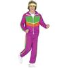 FIESTAS GUIRCA | Costume da Ginnasta Adulto (48-50/M) - Giacca e Pantaloni - Costumi Sportivi e Anni '80 per Halloween, Carnevale e Feste in Maschera - Ideale per Uomo Adulto - Rosa e Multicolore