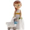 dekora - Cake topper comunione bambina con pecorella 16 cm, Figura decorativa per torte di Prima Comunione