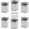 Gearmax 6 Pezzi Piedini per Mobili Regolabili Altezza,40x40x55mm(+25mm) Gambe