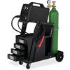 Relaxdays Carrello Officina per Saldatrice, Porta Attrezzi e Bombola a Gas, 4 Cassetti, 70x38x71 cm, Regge 110 kg, Nero