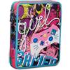 SJ GANG STYLE JAM GANG Astuccio Scuola 2 Zip, Gleamled Girl, Doppio Scomparto Accessoriato con Matite, Penne e Pennarelli, Rosa, 25 x 19 x 5 cm