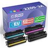 BLACK POINT Con set di 4 toner CHIP compatibile per HP 220A W2200A W2201A W2202A W2203A di ricambio per HP Color Laserjet Pro 4202dn, 4202dw, MFP 4302dn, 4302dw, 4302fdn, 4302fdw
