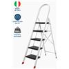 SCALIFCIO CANNAROZZI Scala Scaletto Sgabello 5 Gradini Larghi Antiscivolo Alluminio Super Rubusto Top