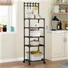 Scaffale Multiuso con Ruote Salvaspazio Mobile Bagno Cucina Organizer 4 Ripiani