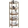 Does not apply Libreria in Bambù a 5 Livelli, Scaffale Da Bagno Alto 55,9" Con 5 Ripiani Aperti