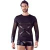 NEK Maglia uomo manica lunga con Harness staccabile Sexy tessuto trasparente da Club
