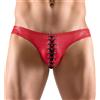 Svenjoyment Slip Rosso Intimo maschile con lacci incrociati avanti Sexy tessuto elastico