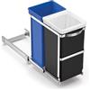 simplehuman CW1016 cestino a scomparsa per raccolta differenziata, pattumiera da cucina, pattumiera sottolavello scorrevole, telaio in acciaio resistente, 35 L (20/15)
