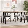 vidaXL Tavolo da Pranzo Telaio a Y 140x80x75,5cm Massello Pino e Ghisa