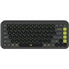 Logitech POP ICON KEYS draadloos Bluetooth-toetsenbord, comfortabel typen, programmeerbare toetsen, eenvoudig schakelen tussen maximaal 3 apparaten, voor laptop, tablet, pc, US INT'L QWERTY - Grafiet