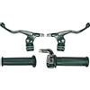 cyclingcolors Kit Manopole Moto Ciclomotore Scooter con Acceleratore e Leve Sinistra Destra - Manubrio 22 mm - Rivestimenti in Gomma Antiscivolo - Design Targa Comfort di Guida, verde
