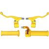 cyclingcolors Kit Manopole Moto Ciclomotore Scooter con Acceleratore e Leve Sinistra Destra - Manubrio 22 mm - Rivestimenti in Gomma Antiscivolo - Design Targa Comfort di Guida, giallo