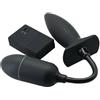 Toyz4lovers Vibratore doppio ovetto vibrante vaginale anale ovulo dilatatore butt plug black
