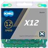 KMC X12 Catena a 12 velocità, verde aurora, 126 maglie