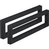 Relaxdays Reggimensola da Muro, 2 Staffe per Mensole Parete, 50 cm, Supporti Rettangolari per Scaffali, Acciaio, Nero