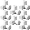 ANPTGHT Raccordo a gomito a 3/4 a T in PVC, a 3 vie, uscita laterale a gomito di 90 gradi, raccordi angolari in PVC per edifici, mobili, serre, capannoni, tende (confezione da 8)