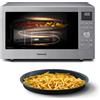 Panasonic NN-CD58RSEPG Friggitrice ad Aria e Forno a Microonde Combinato 4 in 1 da 27 L, Inverter da 1000W, Grill da 1300W, Convezione, 19 Programmi Automatici, Acciaio Inossidabile