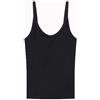 Champion Canotta Donna Icons a Costina Stretch Nera - Vestibilità Fitted con Logo Ricamat