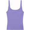Champion Canotta Donna Icons a Costina Stretch Lilla - Vestibilità Fitted con Logo Ricama