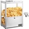 VEVOR Scalda Patatine Nachos Commerciale, Macchina Scalda Patatine da 80 L con Base Riscaldante e Luce Riscaldante, con Tavola di Deflessione, Acciaio Inossidabile, per Popcorn, Patatine, Arachidi