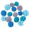 Rayher Pompon Tulle Soft Assortiti, tonalità Blu-Verde, ø2,5cm+ø3cm