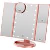 WEILY Specchio Trucco con Luci, Trifold dello specchio di trucco illuminato con