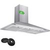 CIARRA CBCS9201 Cappa Aspirante 90 cm Classe A++, 370 m³/h, 3 Velocità, con Filt