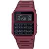Casio Orologio Casio CA-53WF-4B Data Bank Calculator Rosso Marrone Retro Digitale C...